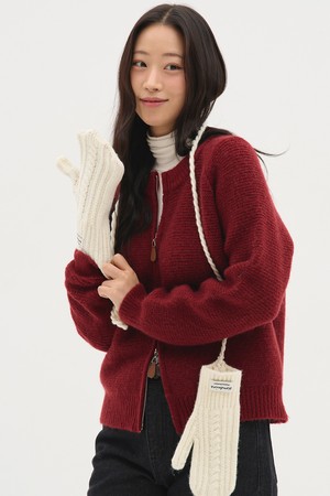 소프트 핑거홀 손모아 니트 장갑  7 COLOR