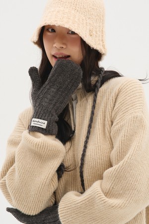 소프트 핑거홀 손모아 니트 장갑  7 COLOR