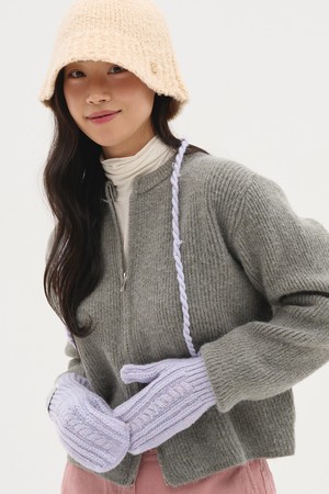 소프트 핑거홀 손모아 니트 장갑  7 COLOR