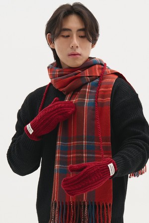 소프트 핑거홀 손모아 니트 장갑  7 COLOR