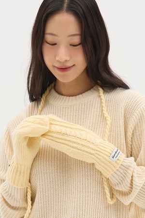 소프트 핑거홀 손모아 니트 장갑  7 COLOR