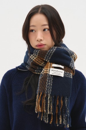 [BLOND9 X ITER] 소프트 플레인 체크 머플러 8 COLOR