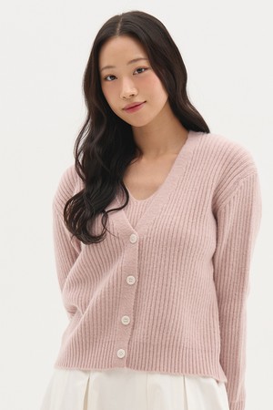 [BLOND9 X ITER]데일리니트 스웨터 가디건 세트_핑크