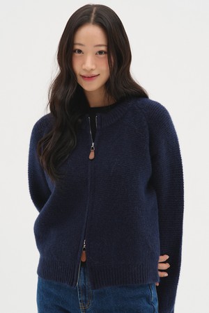 투웨이 풀오버 니트집업_네이비