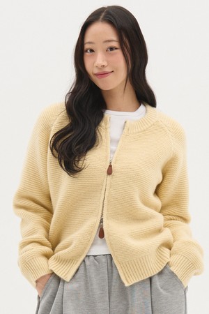 투웨이 풀오버 니트집업_옐로우