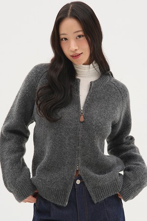 투웨이 풀오버 니트집업_차콜