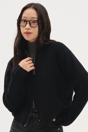 베이직 투웨이 니트집업 가디건_블랙