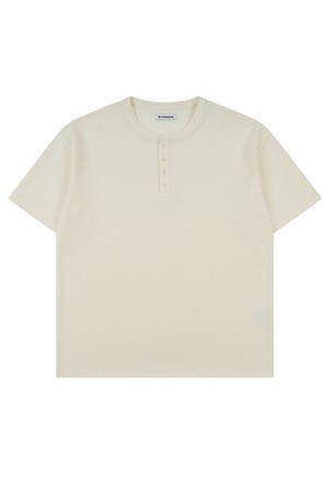 헨리넥 오버핏 반팔 티셔츠_아이보리