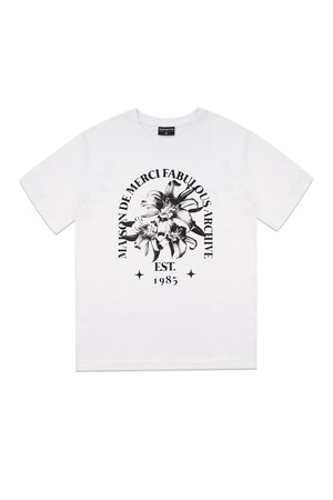 [23SS]UNISEX 르 리스 이팩트 블러 싱글 저지 반소매 티셔츠 화이트(FCD2TS601M)