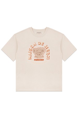 [24SS]UNISEX 오버핏 베어프렌즈 엠보 로고 반소매 티셔츠 크림(FCE2TS406M)