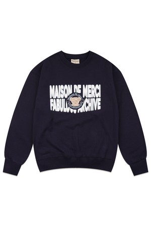 [25SS]UNISEX 베어프렌즈 빅로고 레귤러핏 맨투맨 네이비(FCF1TS325M)