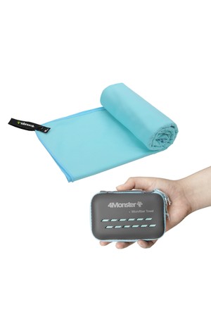 [4monster] 마이크로화이바 타월 등산 수영 레저 다용도 캠핑 타올 (S)_BLUE-a