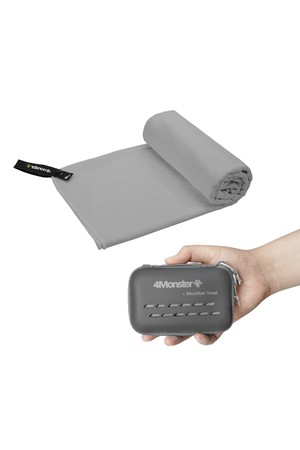 [4monster] 마이크로화이바 타월 등산 수영 레저 다용도 캠핑 타올 (S)_GREY-a