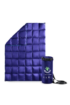 [4monster] 덕다운 캠핑 블랭킷 패딩 담요 이불 백패킹 차박 초경량 사계절 다용도 침낭_PURPLE-a