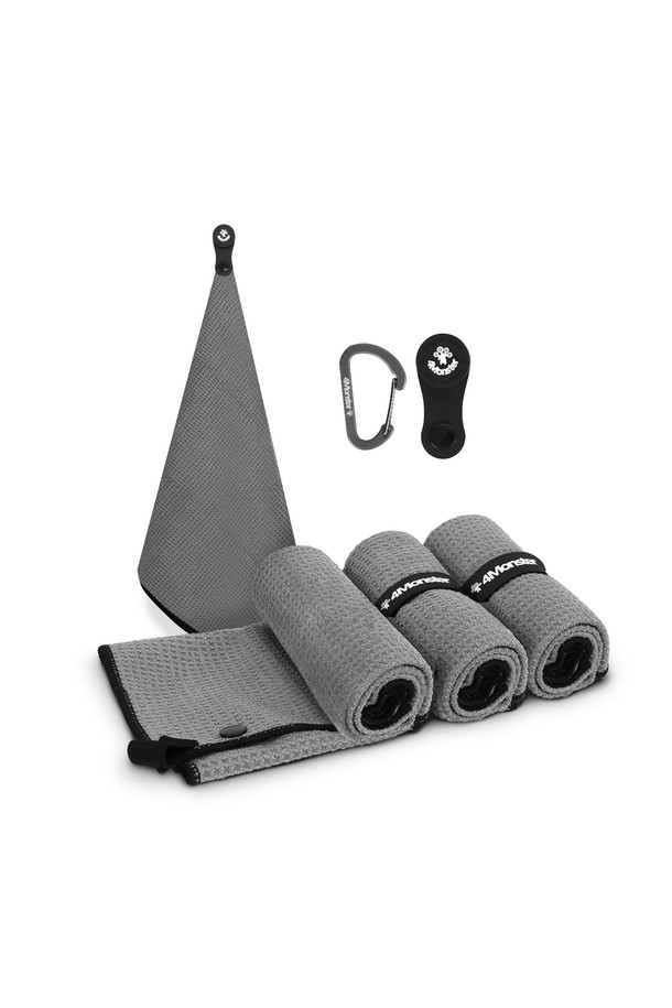 골프 수건 3종 세트입니다. 부드러운 촉감의 극세사 소재로 제작되어 흡습 및 속건 기능이 뛰어나며, 라운딩 시 쾌적함을 유지해줍니다. 와플 패턴 디자인에 블랙, 그레이 컬러로 제공됩니다. 골프 클럽과 골프공 클리닝에 용이하며, 벨크로, 마그네틱 클립, 카라비너가 있어 편리하게 사용 및 휴대할 수 있습니다. 3종 세트로 파우치가 포함되어 있어 휴대성이 좋습니다.
