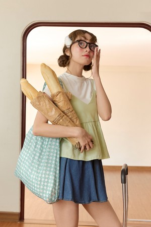 리유저블 에그백 그린체크