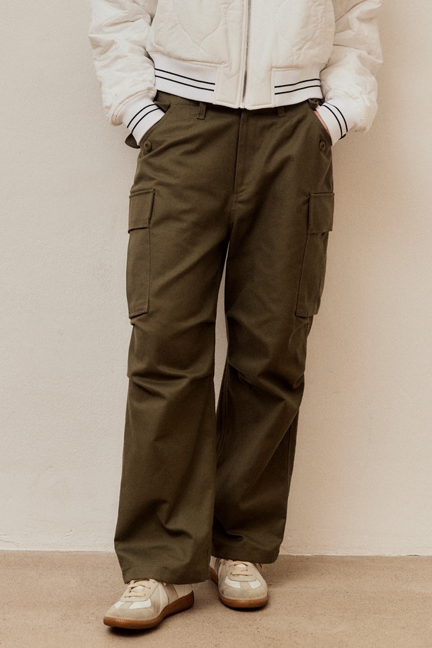 VIS Ā VIS  - 롱/미디팬츠 - M-65 FRENCH WORKER SERGE CARGO PANTS