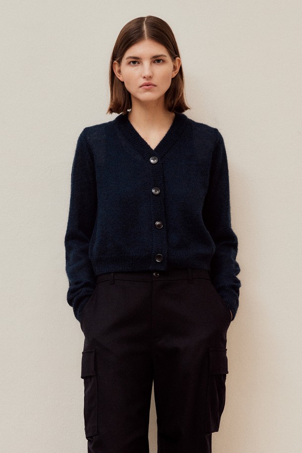 VIS Ā VIS  - 가디건 - MOHAIR CROPPED SWEATER CARDIGAN