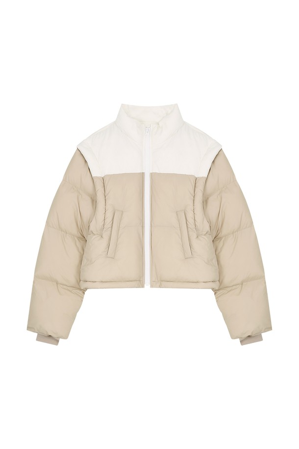 VIS Ā VIS  - 패딩 - [FW23] CROPPED PUFFER JACKET (BEIGE)