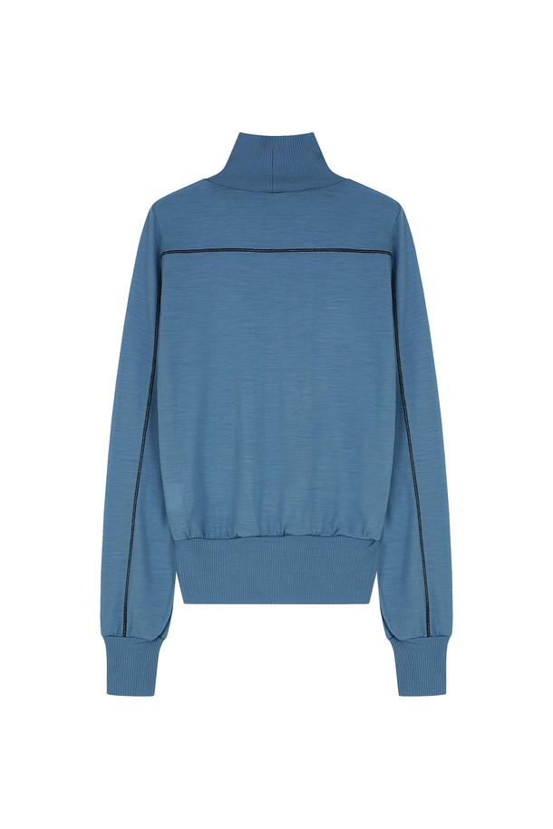 VIS Ā VIS  - 긴소매 티셔츠 - COVER STITCH WOOL JERSEY MOCK NECK TOP