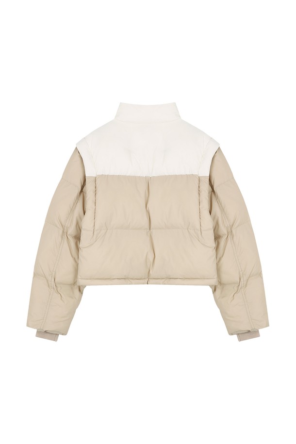 VIS Ā VIS  - 패딩 - [FW23] CROPPED PUFFER JACKET (BEIGE)