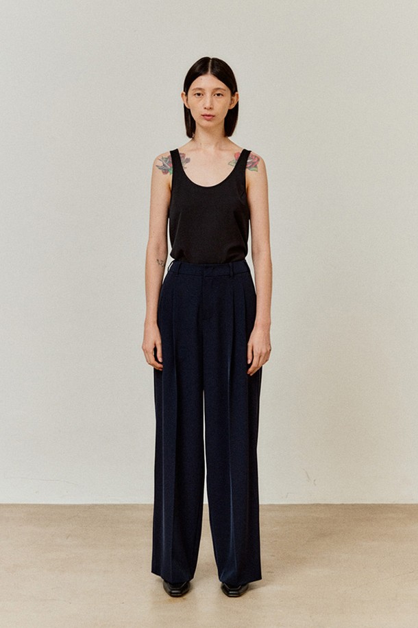 VIS Ā VIS  - 롱/미디팬츠 - WIDE LEG TROUSERS