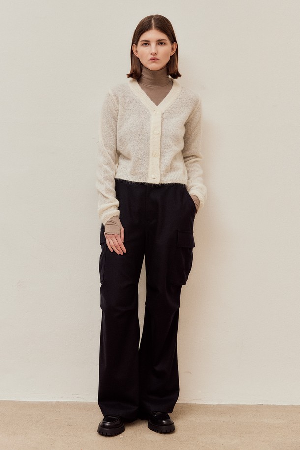 VIS Ā VIS  - 가디건 - MOHAIR CROPPED SWEATER CARDIGAN