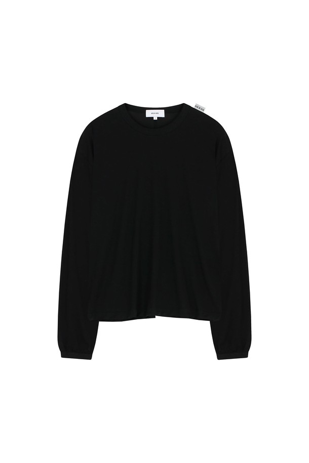 VIS Ā VIS  - 긴소매 티셔츠 - COTTON LS CENTER BACK SEAM TEE SHIRT W. GATHERED SLV (4COLORS)