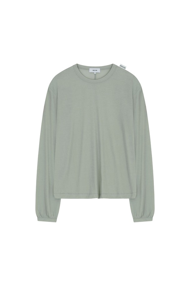 VIS Ā VIS  - 긴소매 티셔츠 - COTTON LS CENTER BACK SEAM TEE SHIRT W. GATHERED SLV (4COLORS)