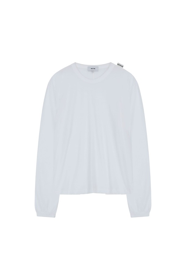 VIS Ā VIS  - 긴소매 티셔츠 - COTTON LS CENTER BACK SEAM TEE SHIRT W. GATHERED SLV (4COLORS)