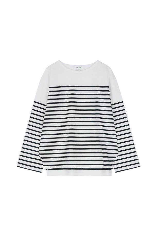 VIS Ā VIS  - 긴소매 티셔츠 - [SS24] BRETON STRIPES SHIRT WITH SIDE SLITS