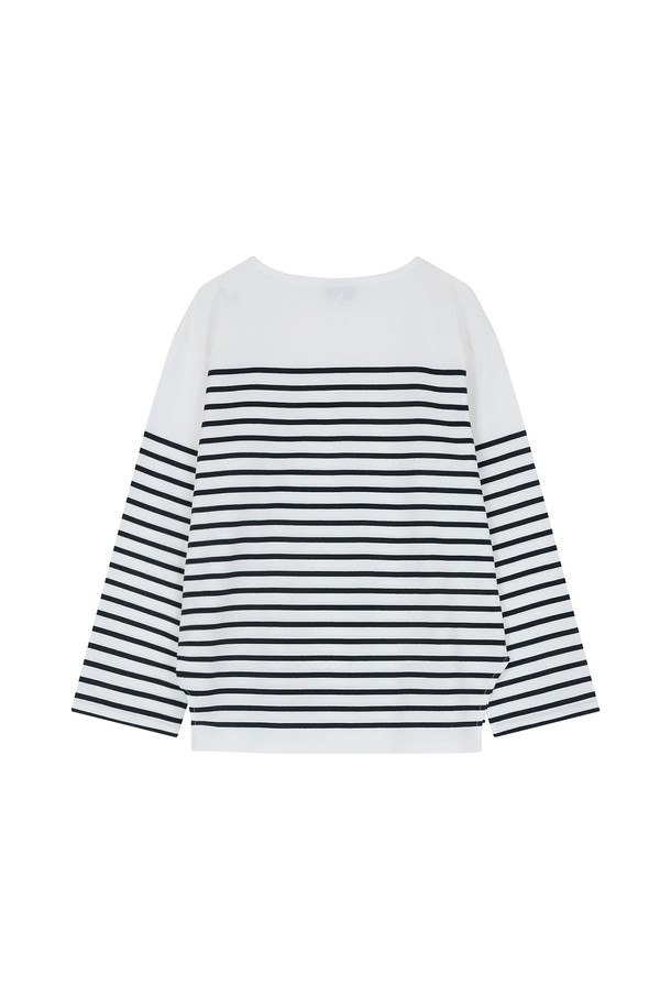 VIS Ā VIS  - 긴소매 티셔츠 - [SS24] BRETON STRIPES SHIRT WITH SIDE SLITS