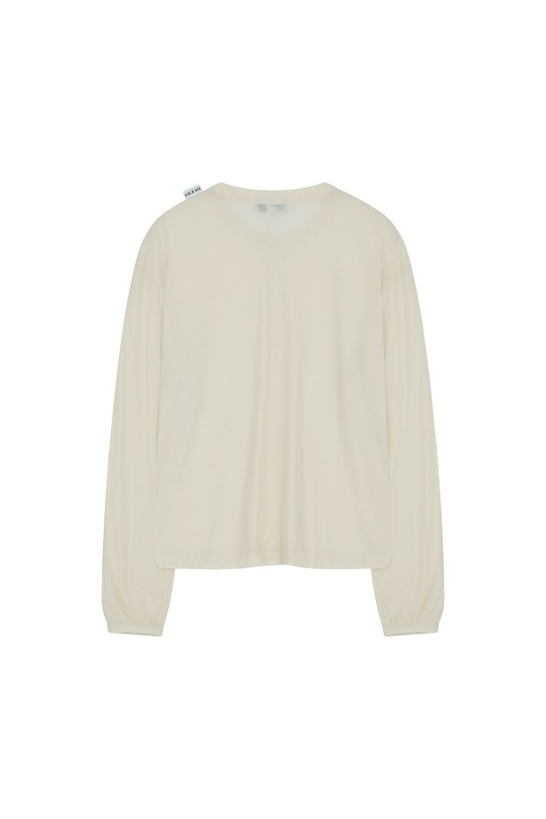 VIS Ā VIS  - 긴소매 티셔츠 - COTTON LS CENTER BACK SEAM TEE SHIRT W. GATHERED SLV (4COLORS)