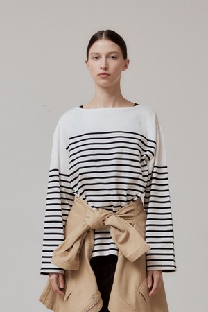 [SS24] BRETON STRIPES SHIRT WITH SIDE SLITS