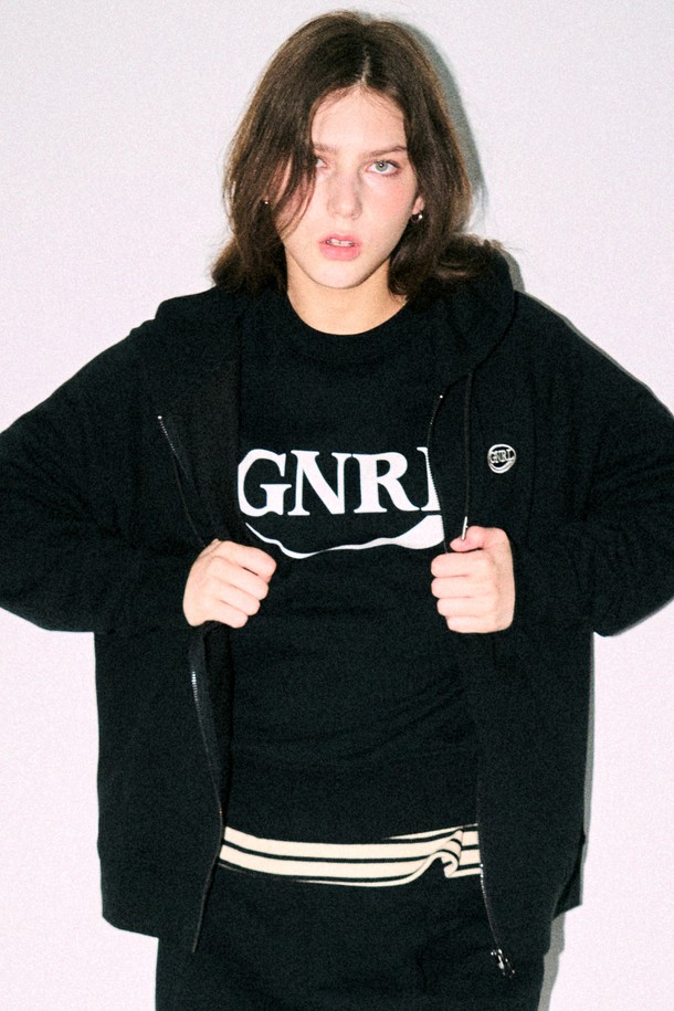 GENERAL IDEA - 후드 집업 - [23FW] UNISEX GNRL 래글런 후드 집업 [BLACK] / SBC3U02009