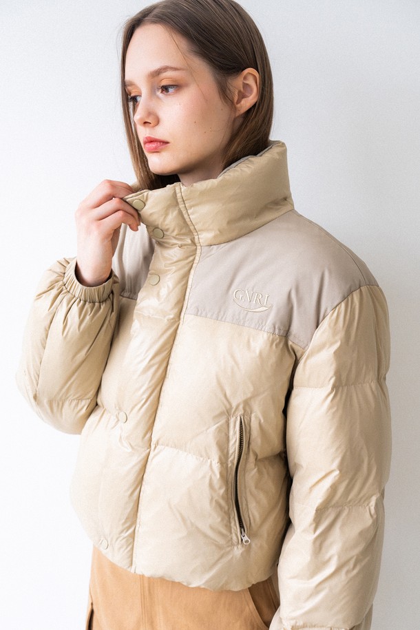 GENERAL IDEA - 코트 / 패딩 - [23FW] UNISEX 덕다운 배색 푸퍼 [BEIGE] / SBC4U07005