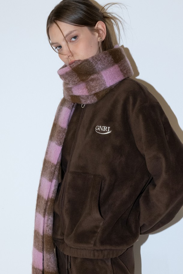 GENERAL IDEA - 자켓 / 점퍼 - [23FW]UNISEX 하이넥 집업 플리스 [BROWN] / SBC4U07009