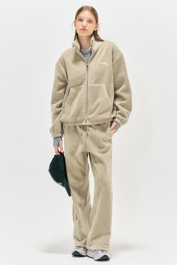 GENERAL IDEA - 스웻셔츠 - UNISEX 하이넥 집업 플리스 세트 [BEIGE] / SBC4U07009SET