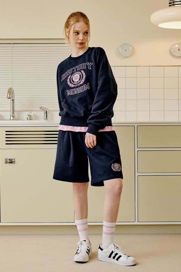 GENERAL IDEA - 긴팔티셔츠 - [23SS] UNISEX 뮤지엄 래글런 맨투맨 세트 [NAVY] / SBC1U51022SET