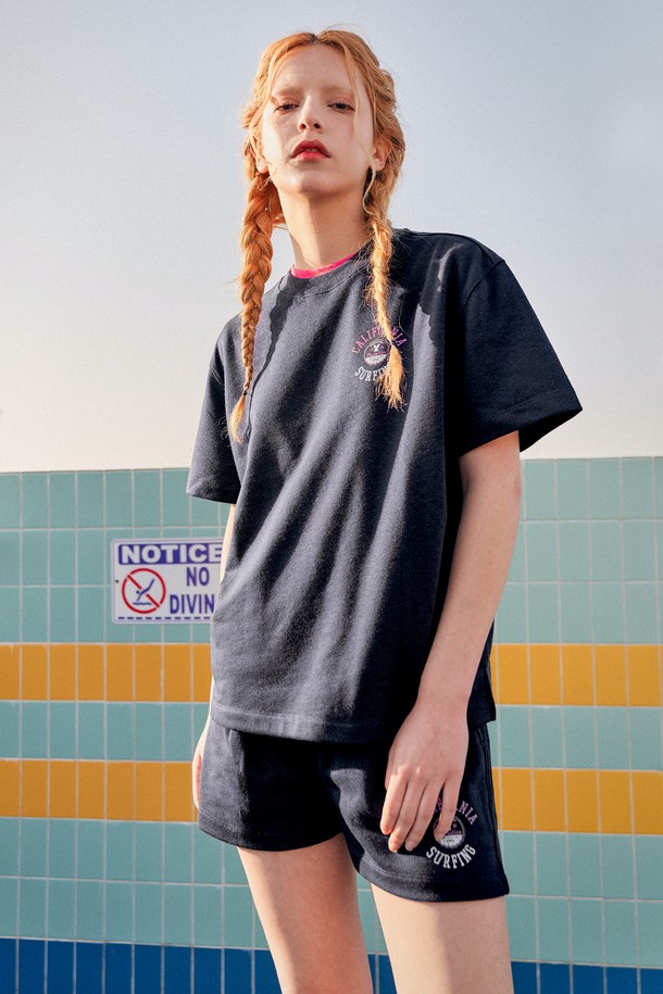 GENERAL IDEA - 셋업 - [23SS] UNISEX 파라다이스 하프 세트 [NAVY] / SBC2U51030SET