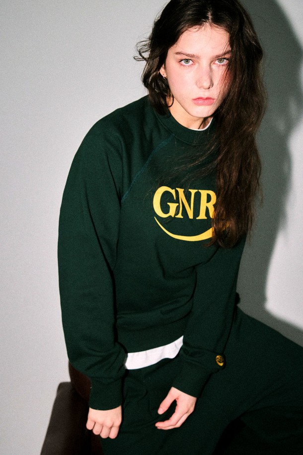 GENERAL IDEA - 스웻셔츠 - [23FW] UNISEX GNRL 래글런 맨투맨 [GREEN] / SBC3U02006