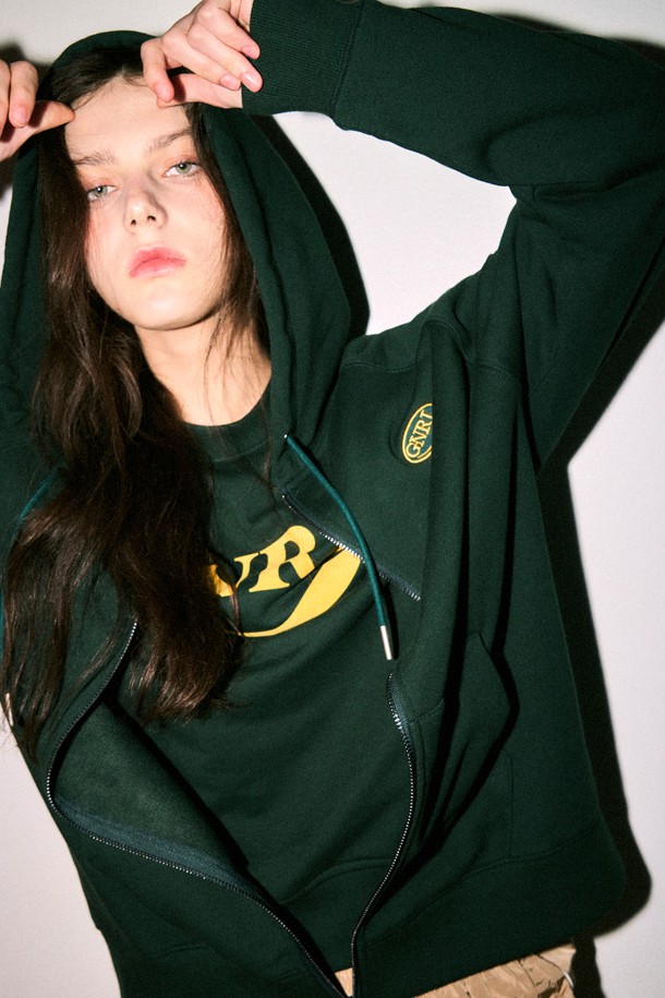 GENERAL IDEA - 후드 집업 - [23FW] UNISEX GNRL 래글런 후드 집업 [GREEN] / SBC3U02009