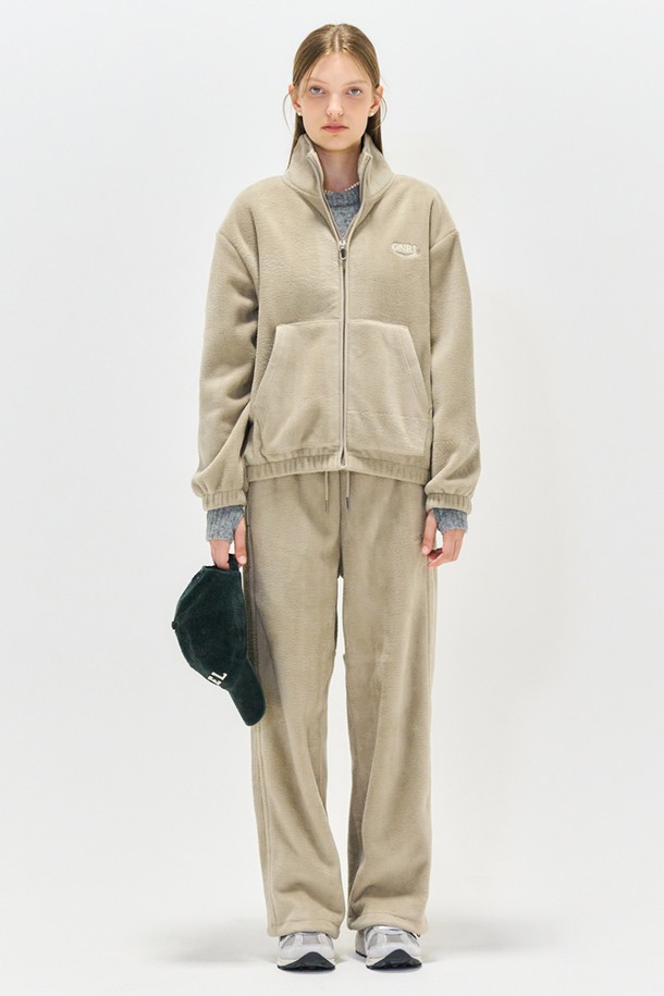 GENERAL IDEA - 스웻셔츠 - UNISEX 하이넥 집업 플리스 세트 [BEIGE] / SBC4U07009SET