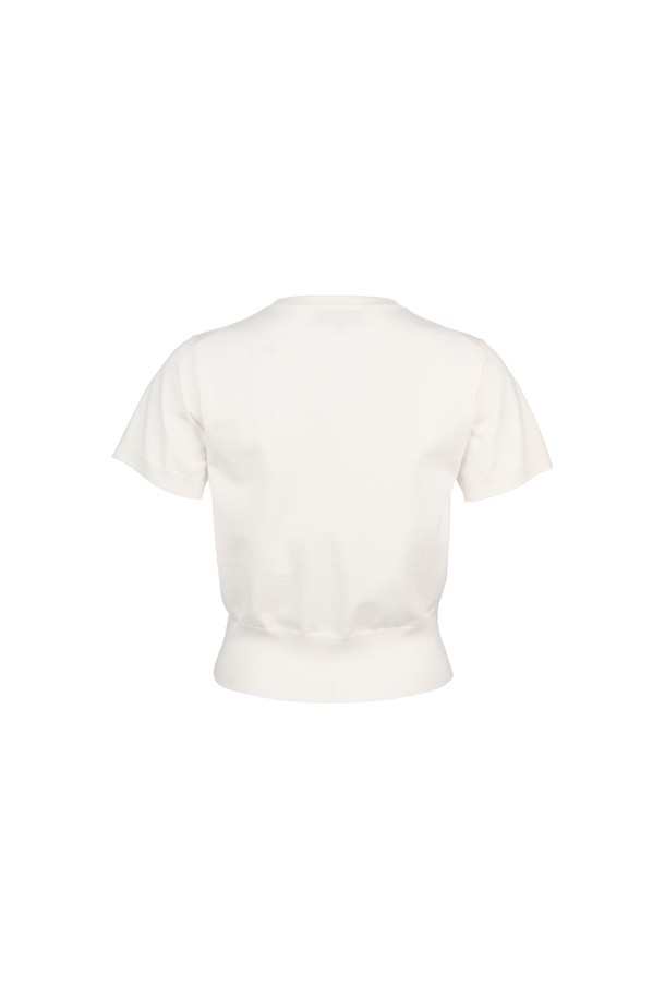 GENERAL IDEA - 반소매 티셔츠 - [24SS] WOMAN GNRL 에센셜 하프 니트 [WHITE] / WBD1L05504