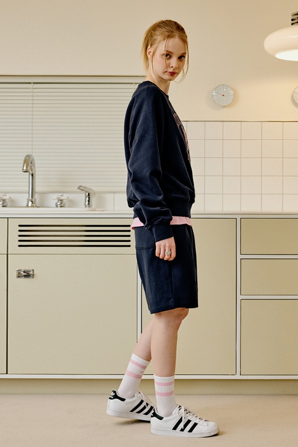 GENERAL IDEA - 긴팔티셔츠 - [23SS] UNISEX 뮤지엄 래글런 맨투맨 세트 [NAVY] / SBC1U51022SET