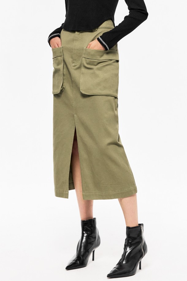 GENERAL IDEA - 롱스커트 - [23FW] WOMAN 코튼 카고 롱스커트 [KHAKI] / WBC3L13502