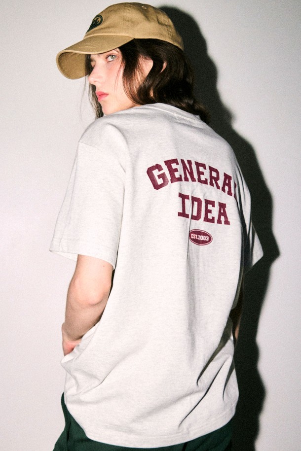 GENERAL IDEA - 반팔티셔츠 - [23FW] UNISEX GNRL 반팔 티셔츠 [OATMEAL] / SBC3U01002