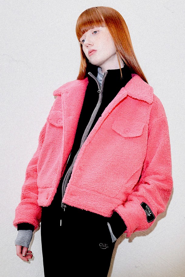 GENERAL IDEA - 점퍼 - [23FW] UNISEX 컬러팝 부클 카라 점퍼 [PINK] / SBC3U07004