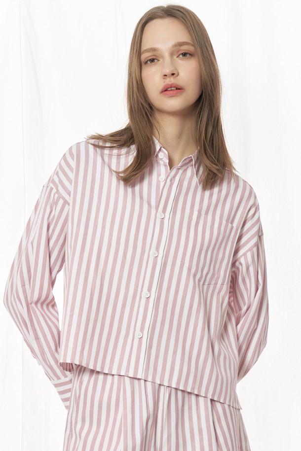 GENERAL IDEA - 셔츠 - [23SS] WOMAN 데이데이 스트라이프 셔츠 [PINK] / SBC2L55001