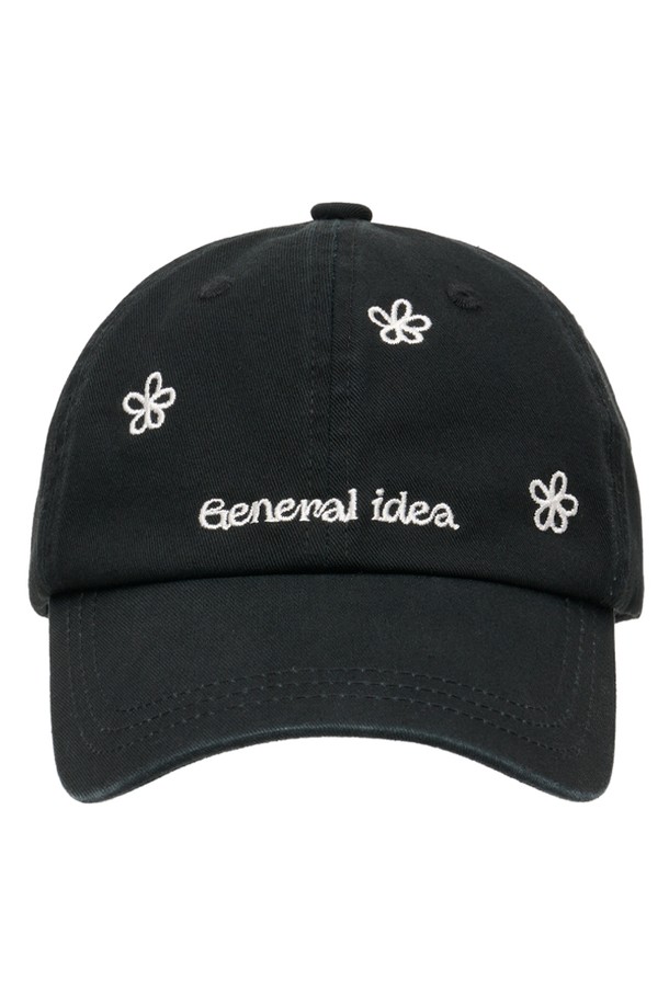 GENERAL IDEA - 모자 - [23SS] WOMAN 플라워 로고 볼캡 [BLACK] / WBC2L91506